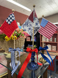 Candlestick and Handmade Fabric Flag