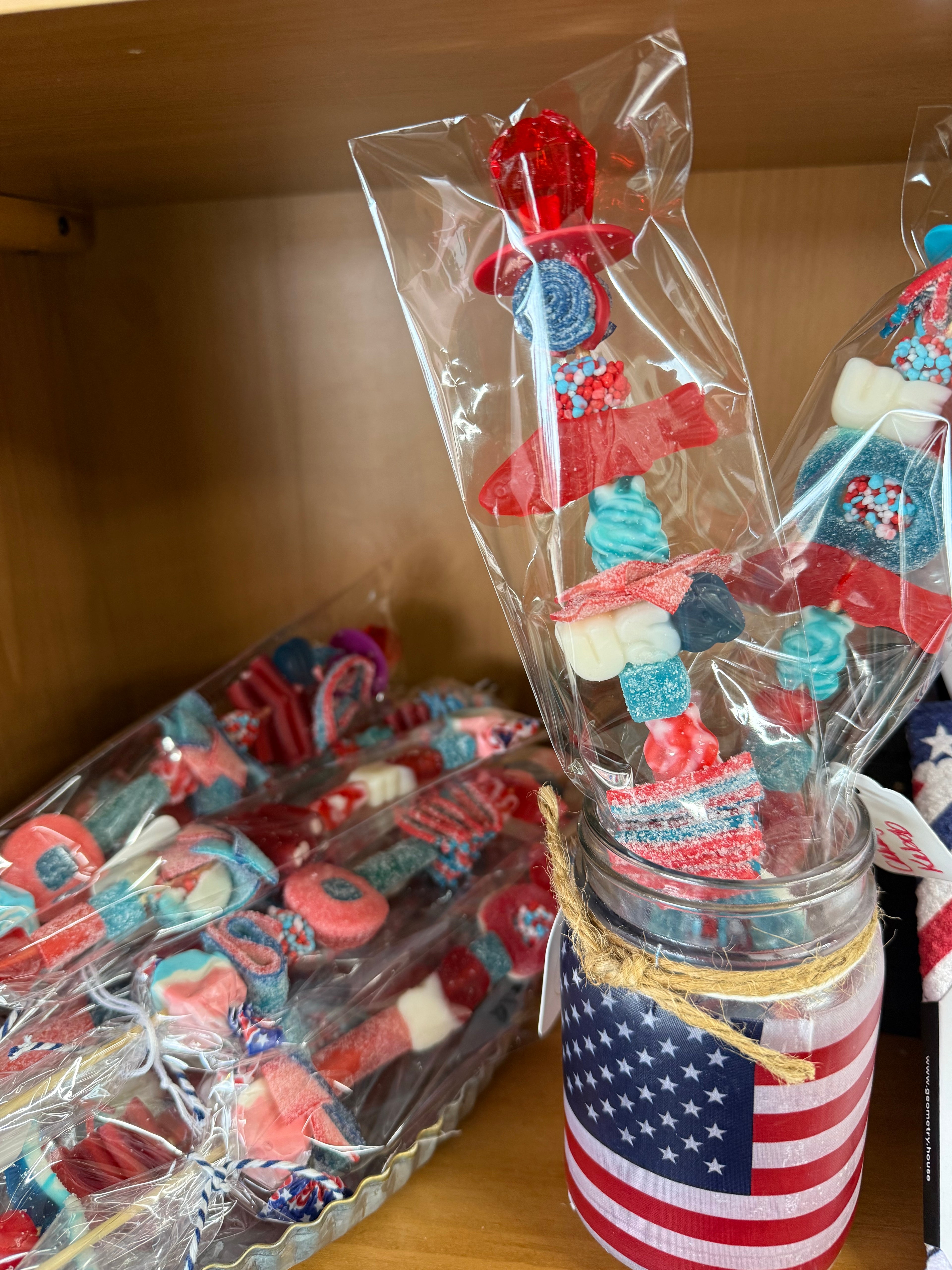 Red, White and Blue Candy Kabob