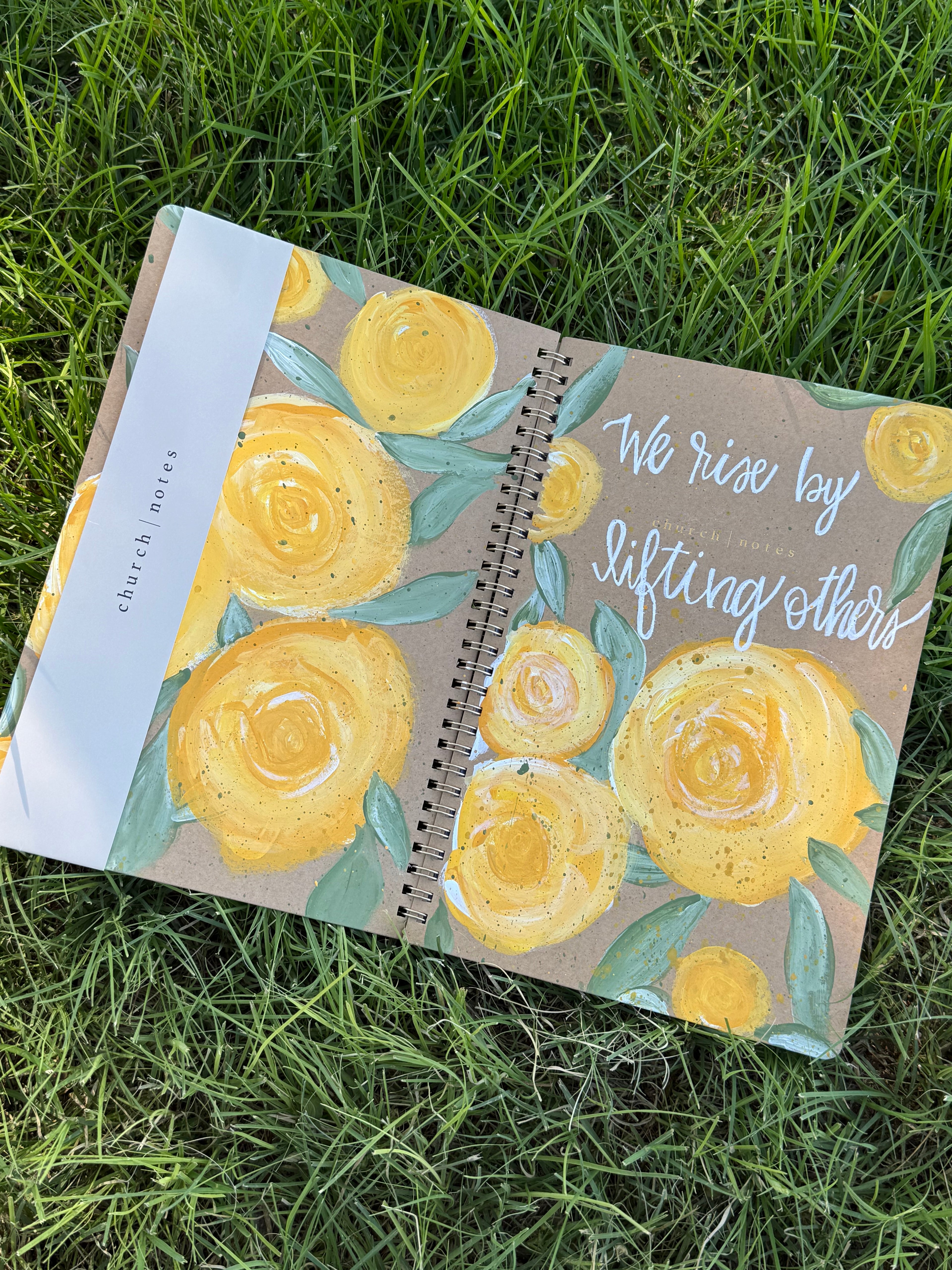 Hand Painted Journal-We Rise By Lifting Others