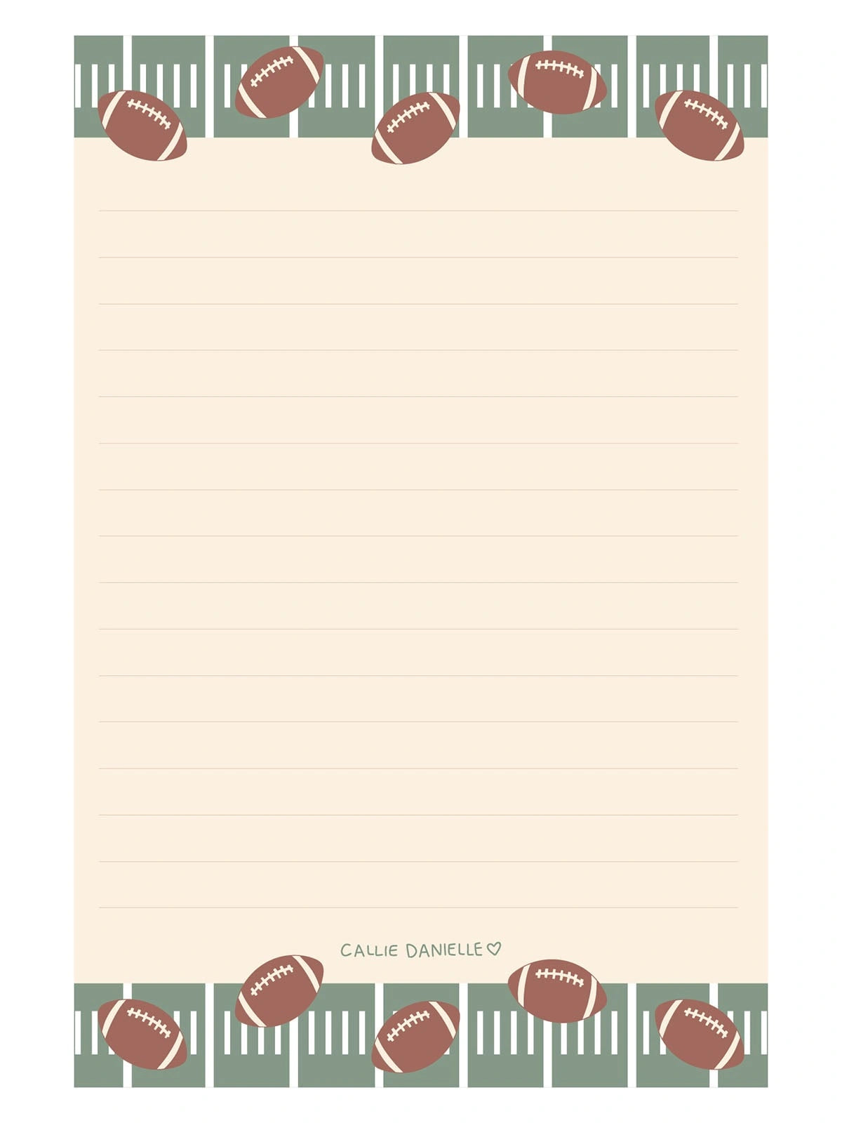 Callie Danielle Football Notepad